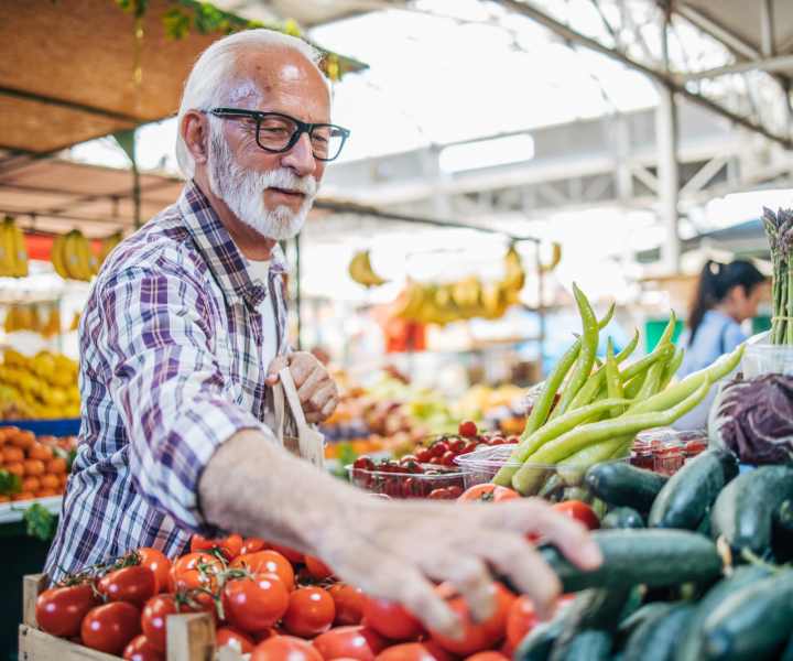 Resident shopping at a vegetable market near Maxwell House in Augusta, Georgia
