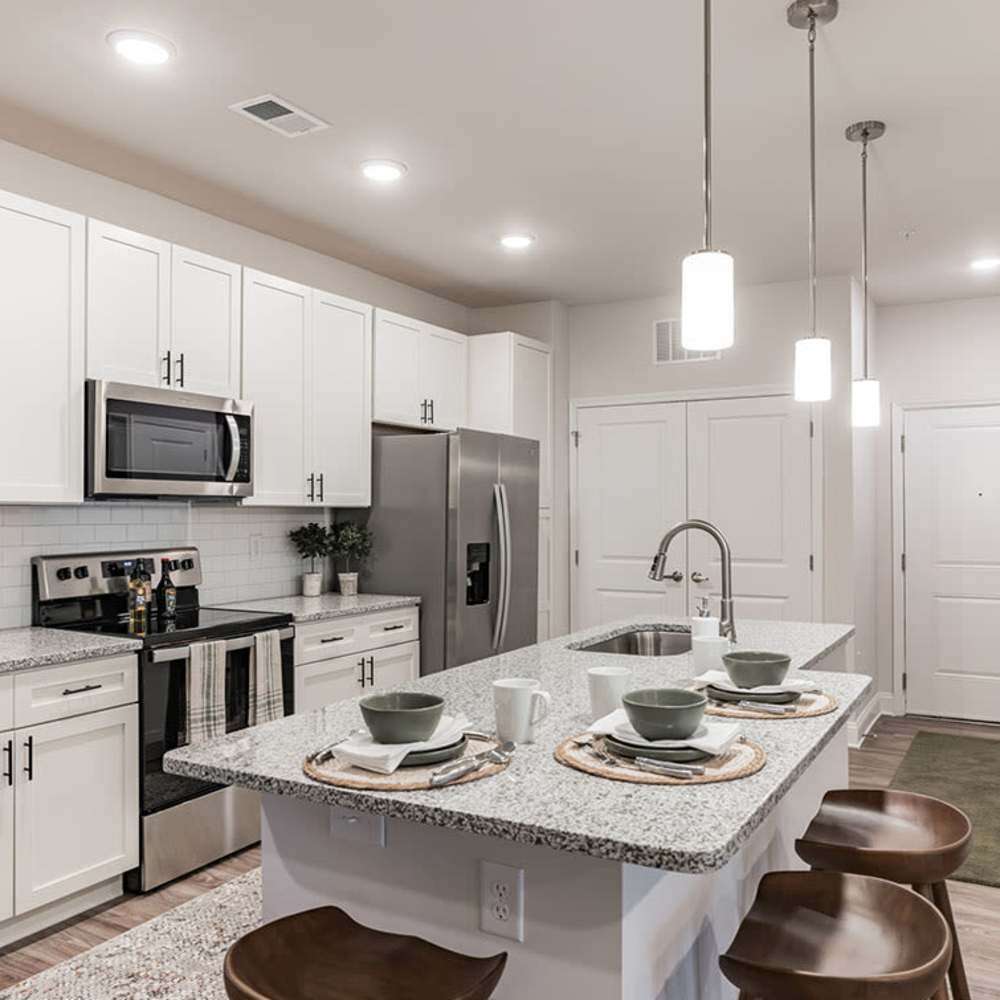 Kitchen in a model home at The Standard at Pinestone in Travelers Rest, South Carolina
