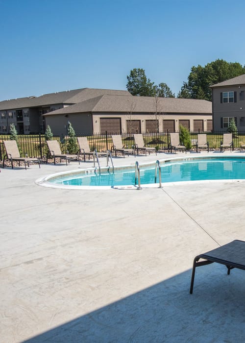 Outdoor swimming pool at Fireside Apartments in Williamsville, New York