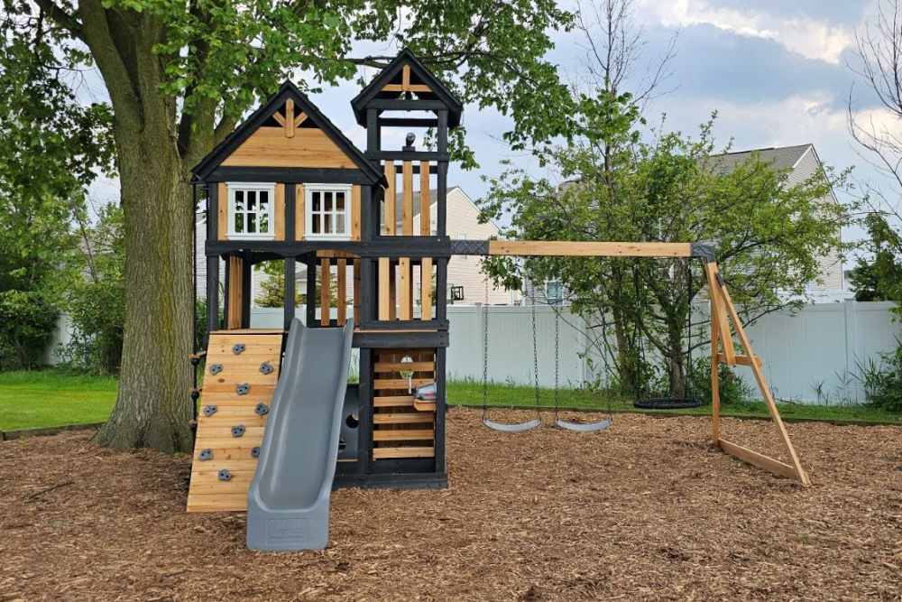 Kids playground at Perry Acres Apartments in New Haven, Michigan