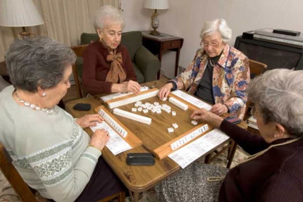 Game night at Golden Pond Retirement Community in Sacramento, California