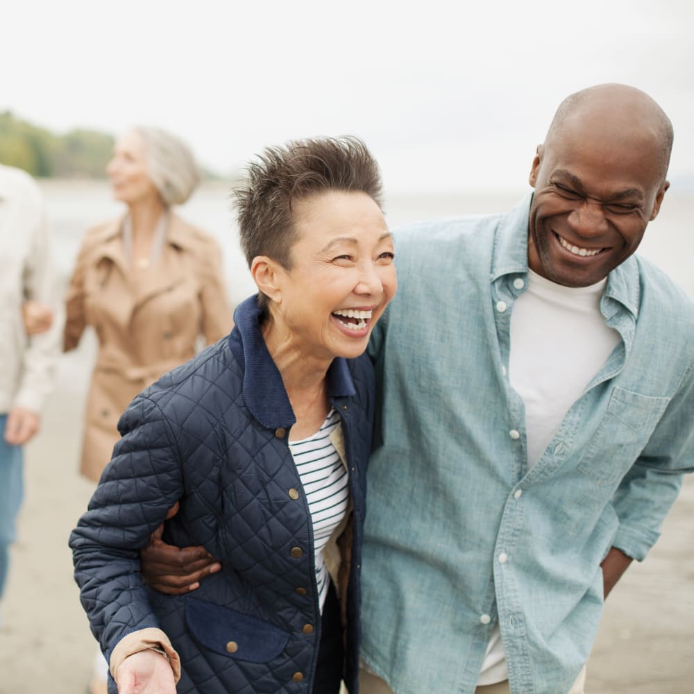 Two residents taking a walk at Anthology Senior Living in Chicago, Illinois