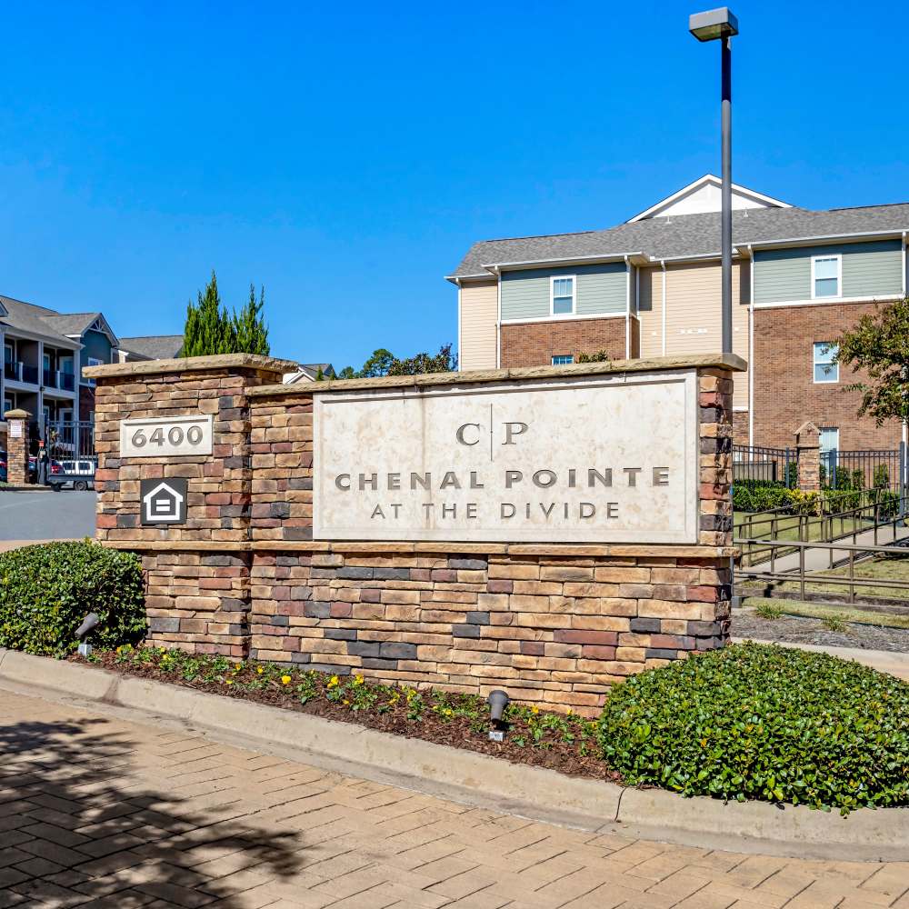 Community entrance sign at Chenal Pointe at the Divide in Little Rock, Arkansas
