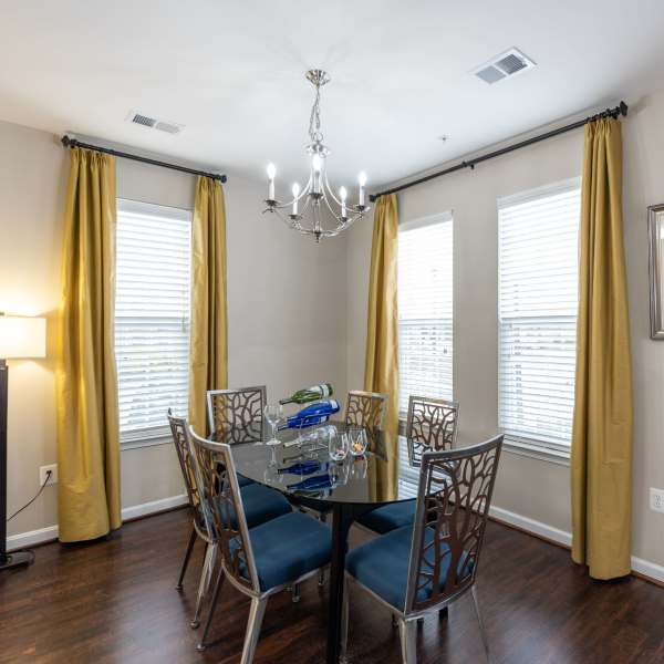 Dining table in an apartment at Commons on Potomac Square, Sterling, Virginia