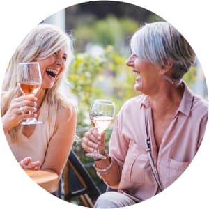 Resident friends enjoying wine The Spring at Silverton in Fort Worth, Texas