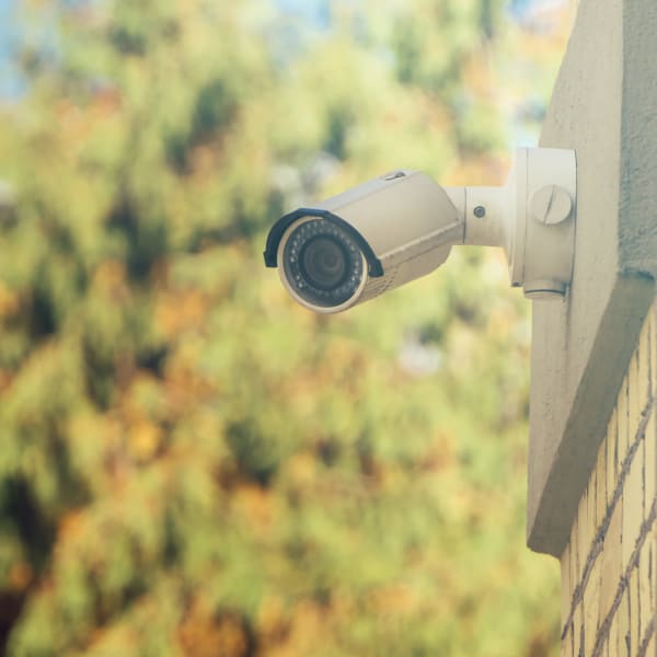 A surveillance camera that provides 24-hour security at Fort Apache Desert Inn Self Storage in Las Vegas, Nevada