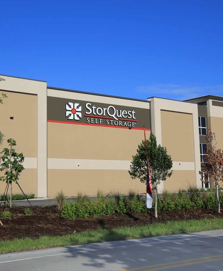 The exterior of StorQuest Self Storage in Indio, California