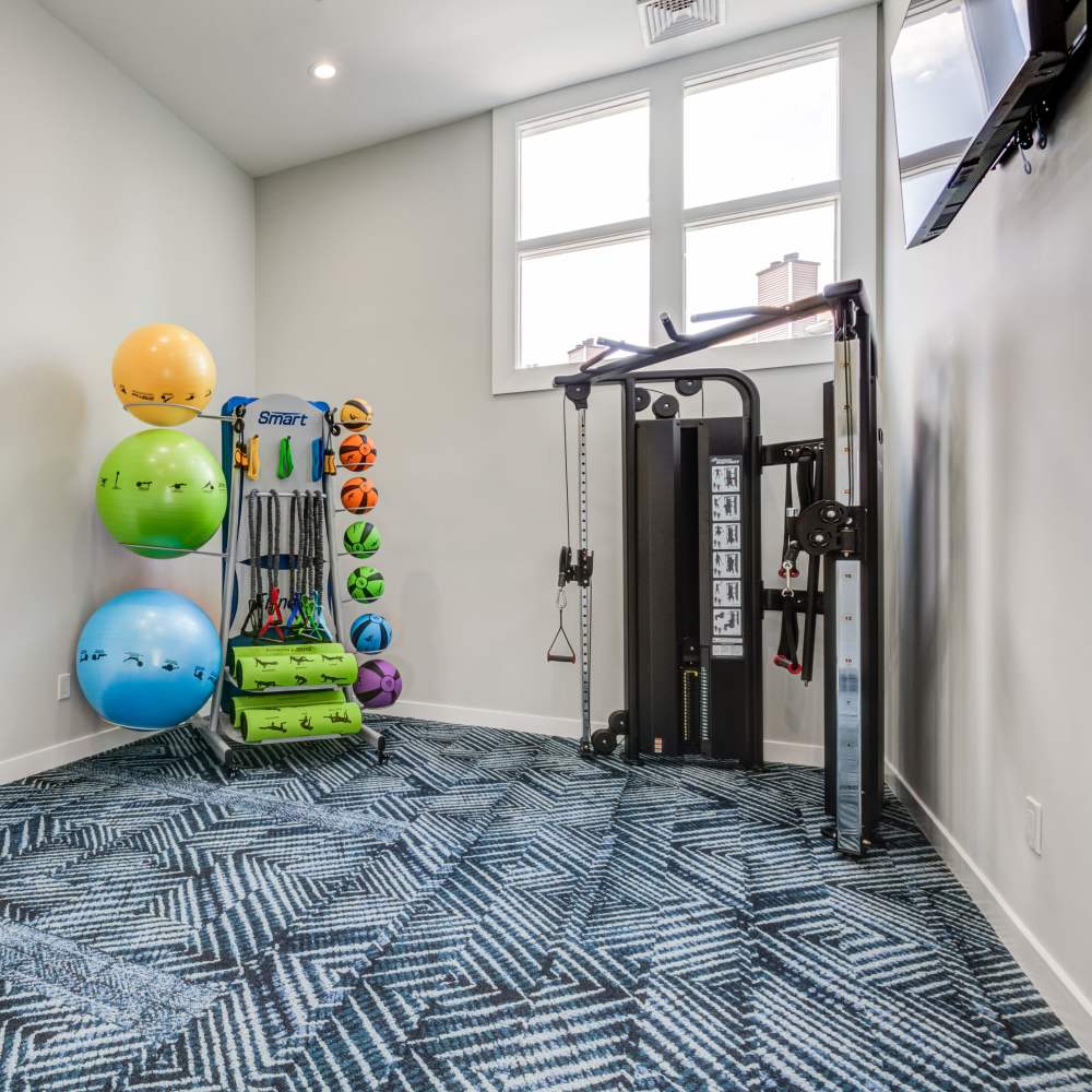 Fitness center with variety of equipment's at Chase Heritage in Sterling, Virginia