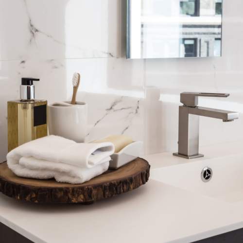 Decor on a vanity North Avenue Gateway I in Baltimore, Maryland