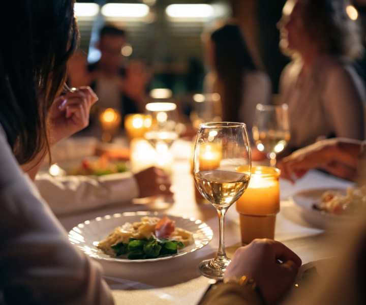 Residents enjoying food at a restaurant near Clarcona Groves in Orlando, Florida