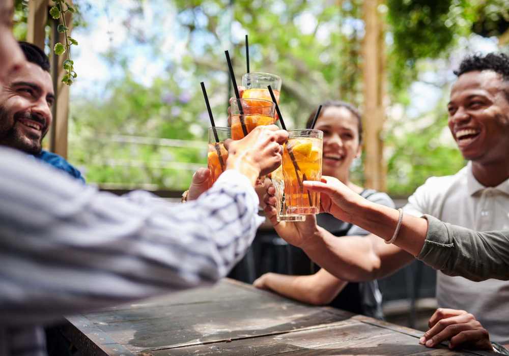 Residents enjoying drinks near Oak Hill in Escondido, California