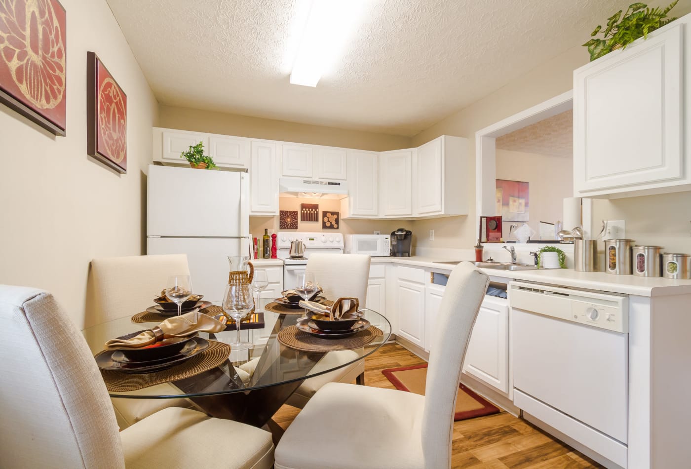 Dining room and kitchen at Mount Olive Townhomes in Commerce