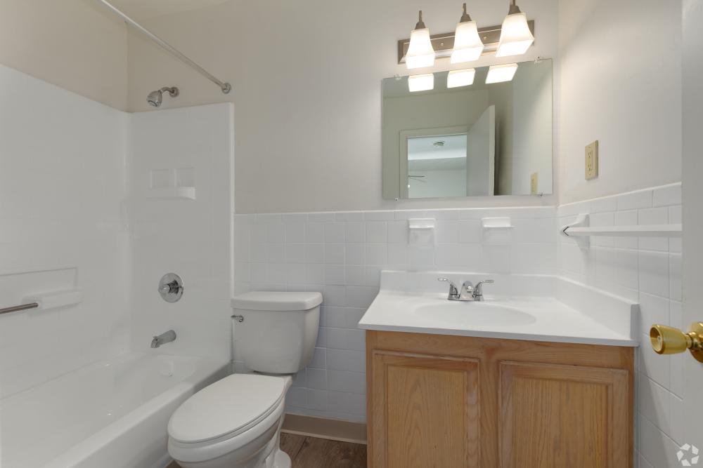 Apartment bathroom at Admiral's Way in Norfolk, Virginia