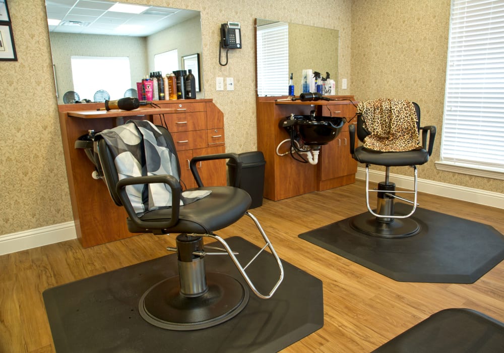 The onsite hair salon at The Village of Meyerland in Houston, Texas