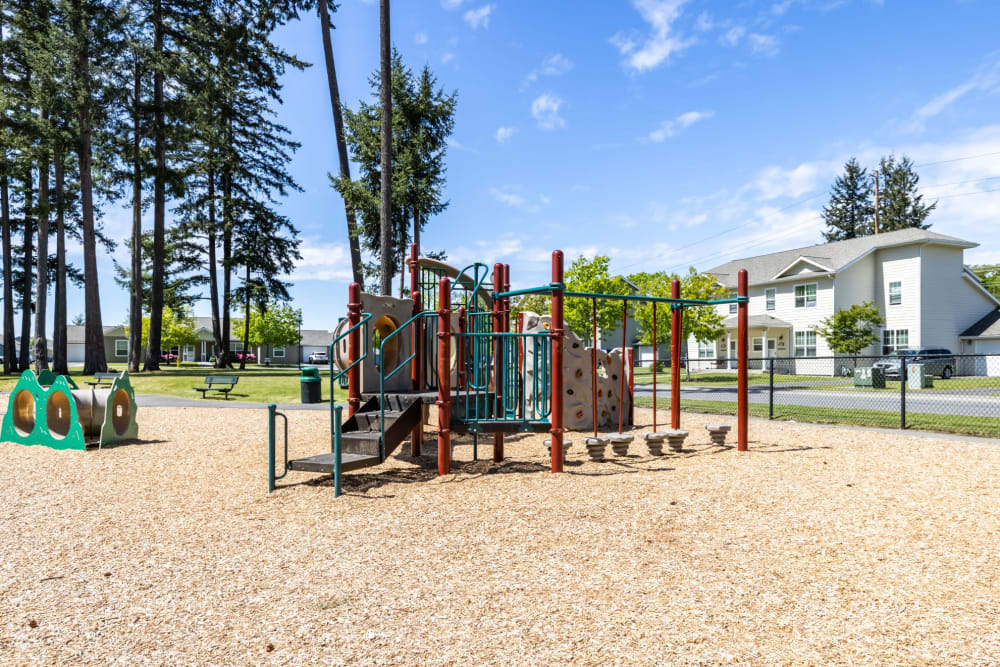 View of a playground near by at Discovery Village in Joint Base Lewis McChord, Washington