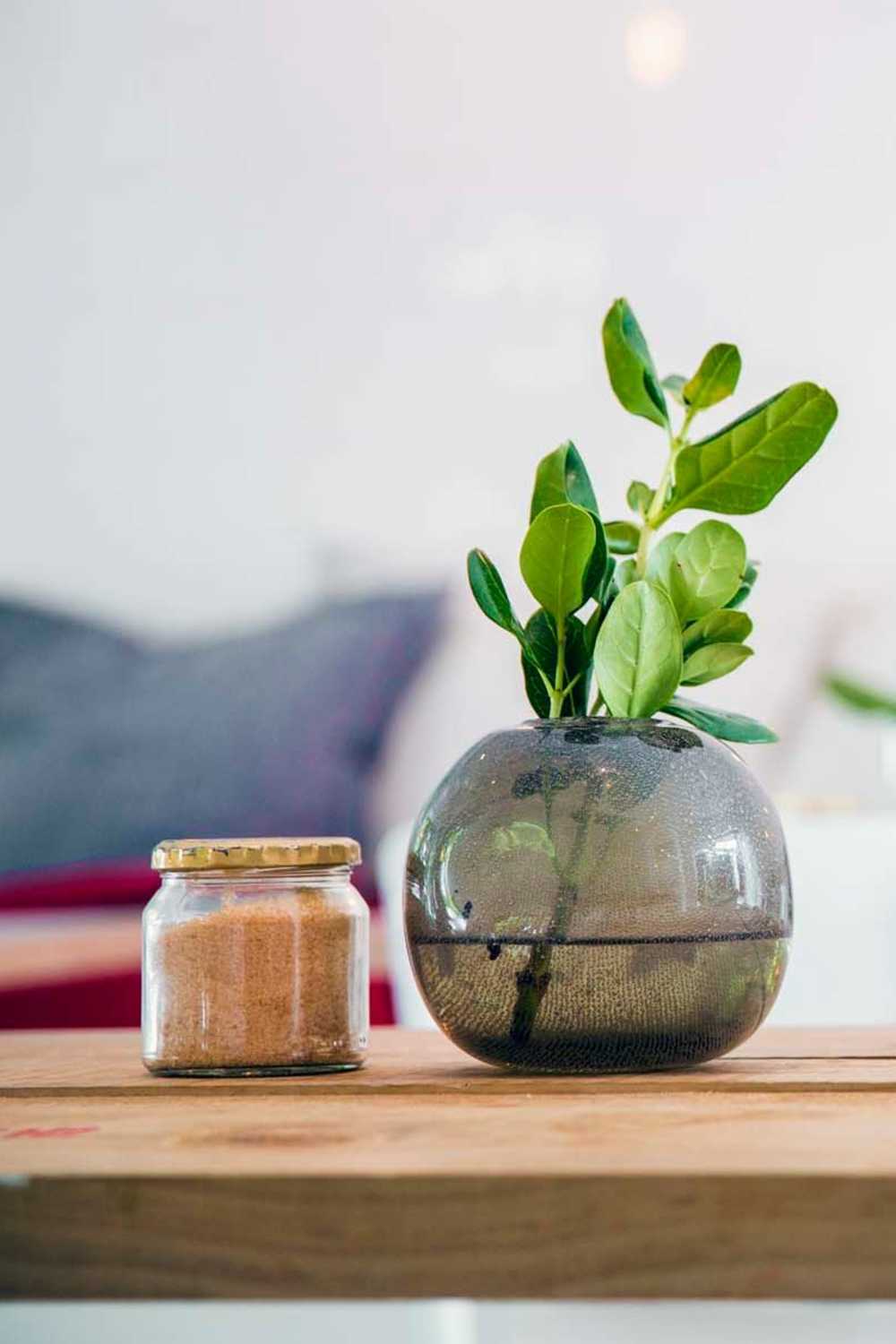 Vase and candle on a table in a home at The Annex at Bridgeton in Portland, Oregon
