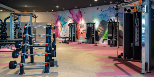professional fitness center at SoLa Apartments in Los Angeles, California