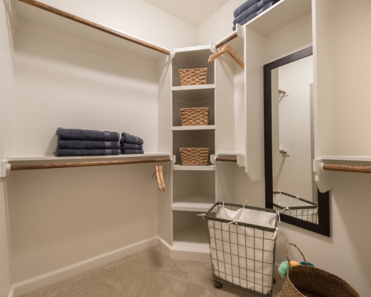 Huge oversized walk-in closet at Mercantile River District in Fort Worth, Texas