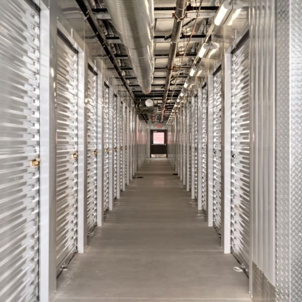 Indoor climate-controlled units at StorQuest Self Storage in Fresno, California