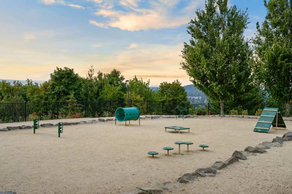 Spacious dog park for the fur babies to run around at Altamont Summit in Happy Valley, Oregon