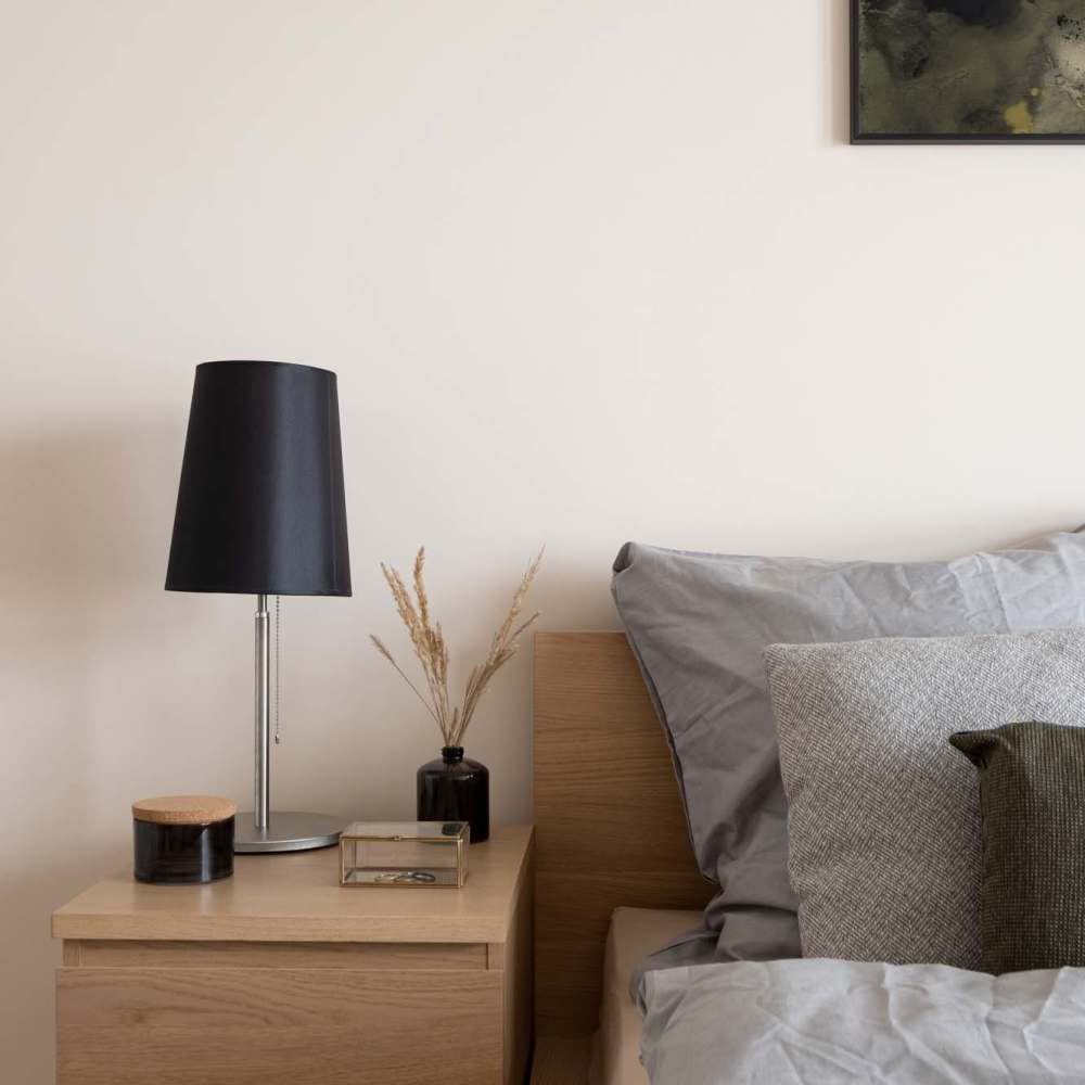 Modern bedroom with bed lamp at McCalla Greene in Milan, Michigan
