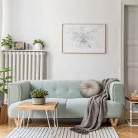 Model home's living space at Hancock Terrace in Santa Maria, California