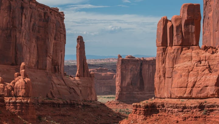 Pillars of Monument Valley near Olympus at the District in South Jordan, Utah
