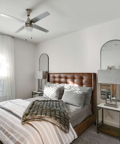Bedroom with ceiling fan at Sullivan in Austin, Texas
