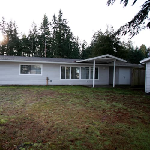 Exterior view of a home at Madigan in Joint Base Lewis McChord, Washington