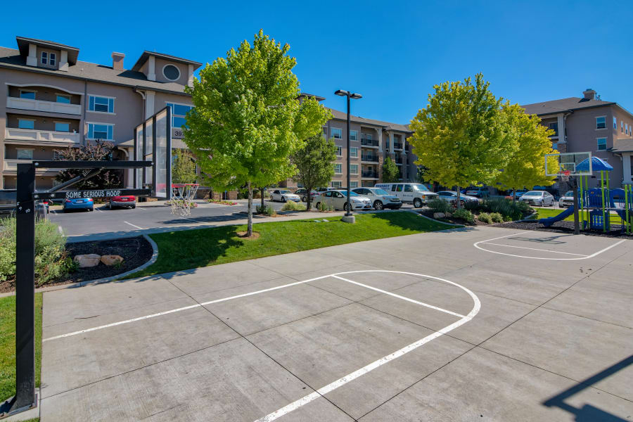 Onsite basketball court at Meadowbrook Station Apartments in Salt Lake City, Utah