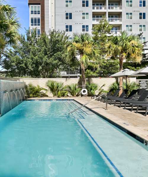 Private swimming pool at The Lofts At West 7th in Fort Worth, Texas
