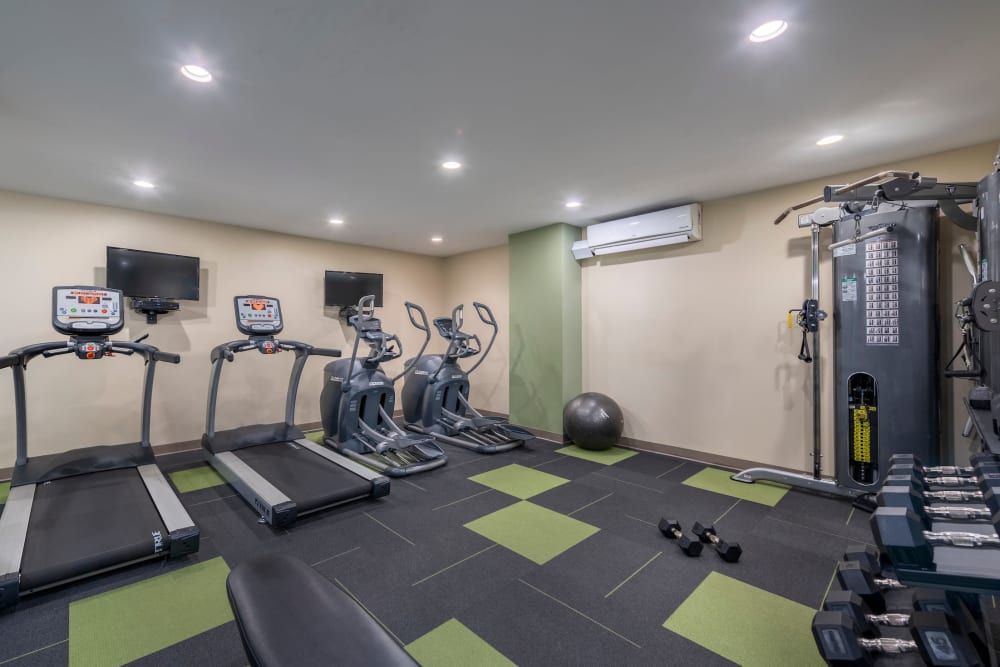 Fitness center at Ruxton Towers Apartments in Towson, Maryland