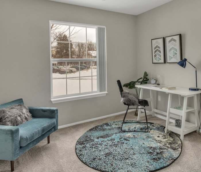 Chair and computer table at BLVD West in Lansing, Michigan