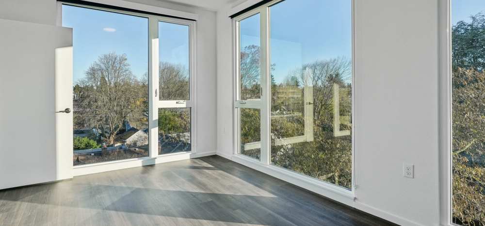Oversized windows for natural light and views for miles at Rothko Residences in Portland, Oregon