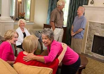 Residents having visits at Discovery Village At Alliance Town Center in Fort Worth, Texas