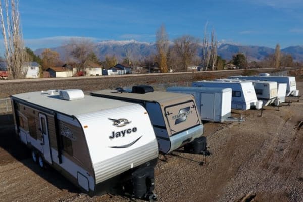 RVs and boats stored at Layton Boat and RV Storage in Layton, UT