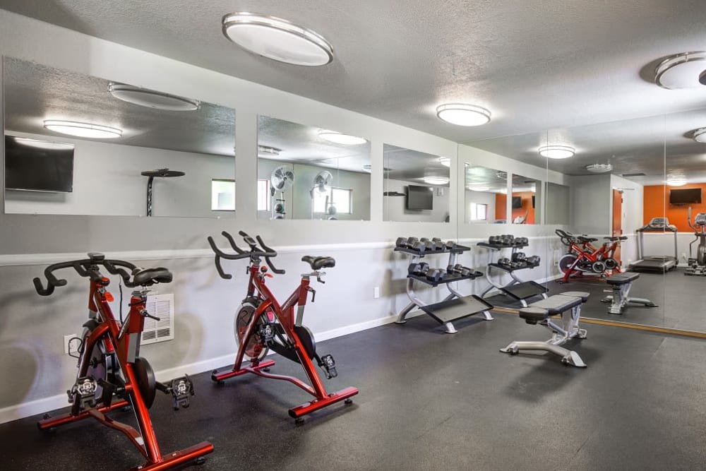 Fitness center at Terra Apartment Homes in Federal Way, Washington