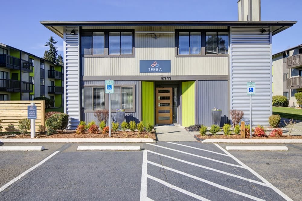 Fitness room at Terra Apartment Homes in Federal Way, Washington