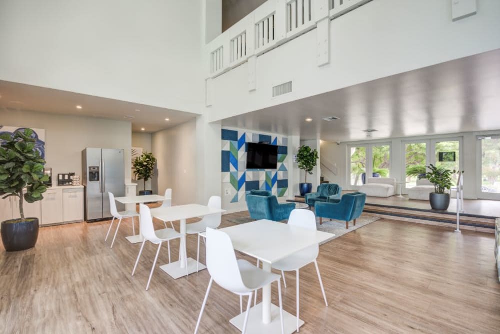 Spacious clubhouse with community kitchen at The Villas at Woodland Hills in Woodland Hills, CA