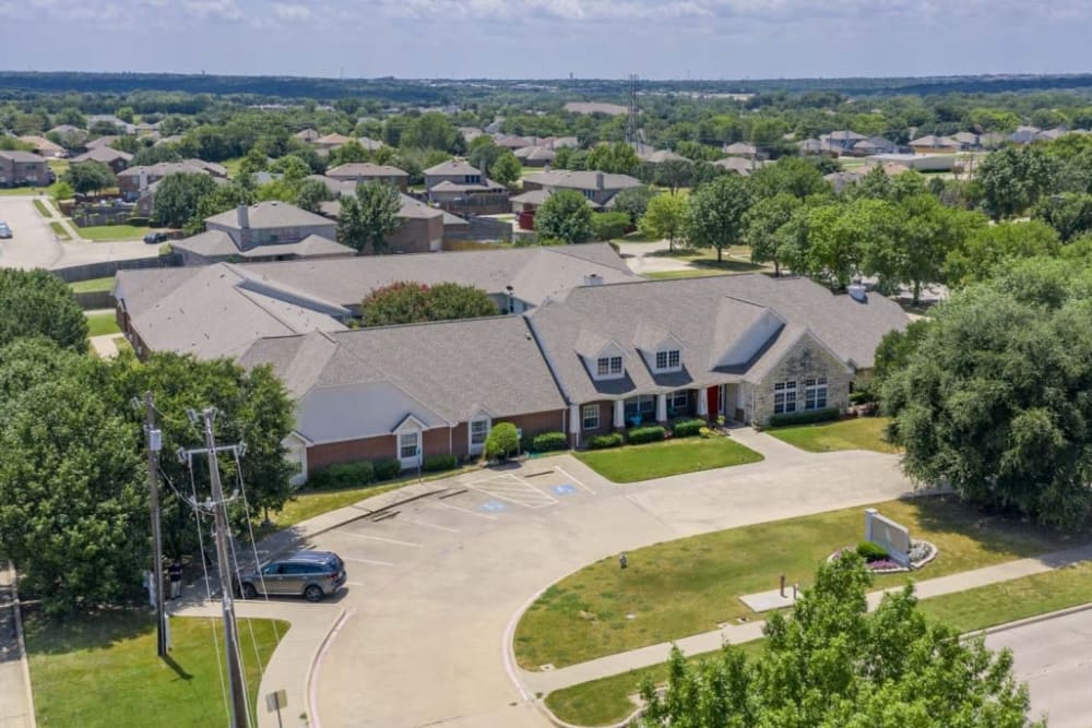 Aerial view at Meadow Creek Senior Living in Lancaster, Texas
