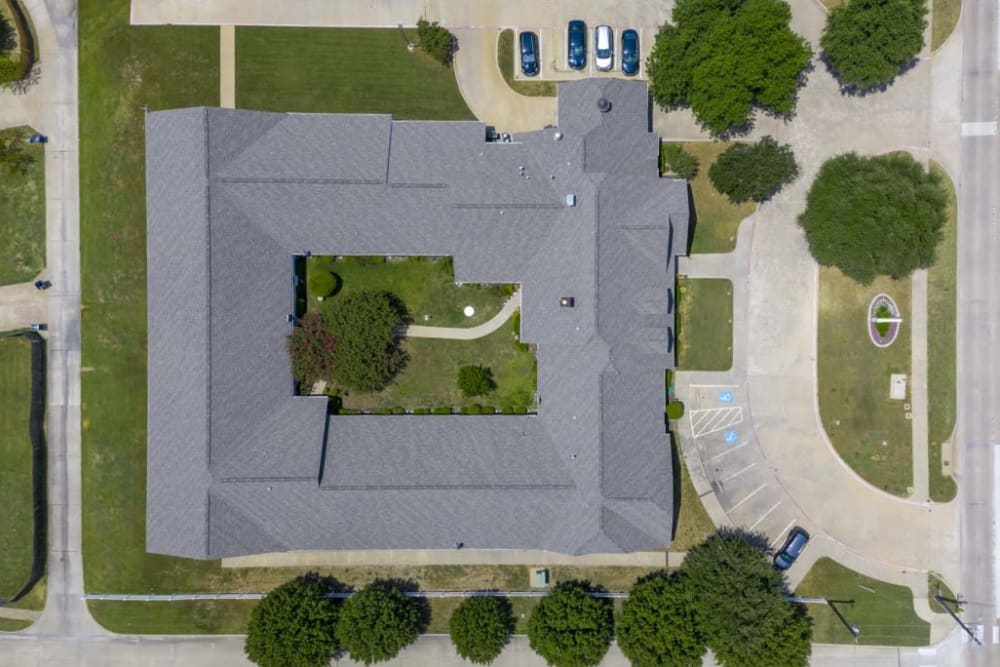 Aerial view at Meadow Creek Senior Living in Lancaster, Texas