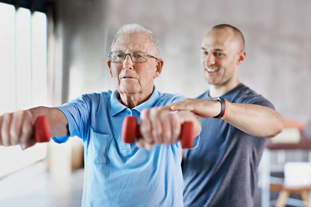 Resident exercising at Mt Bachelor Assisted Living and Memory Care in Bend, Oregon