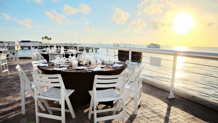 Gorgeous view of the ocean from a seaside restaurant near Cape House Apartments in Jacksonville, Florida