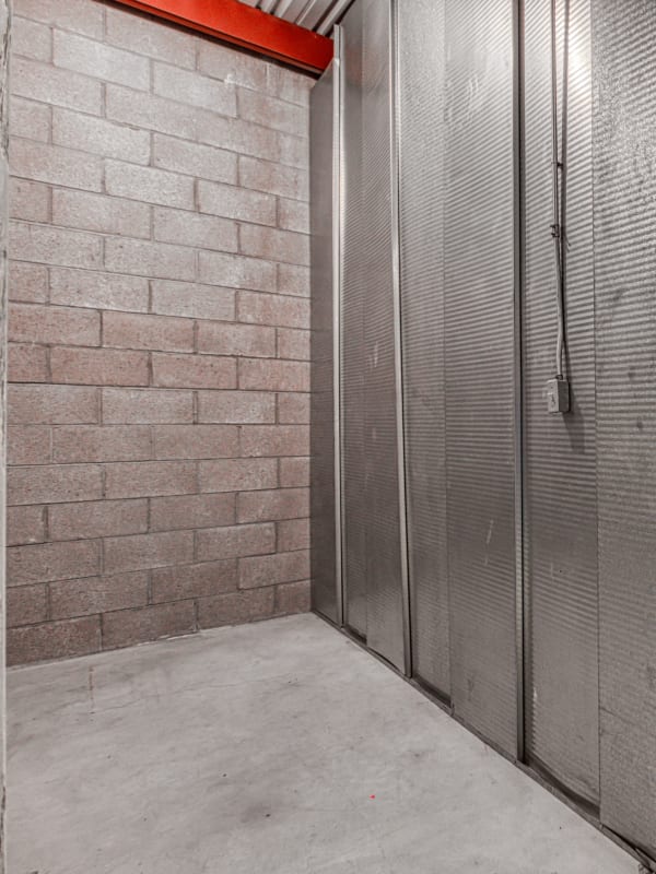 A look inside a climate-controlled unit in Fort Worth, Texas at Devon Self Storage