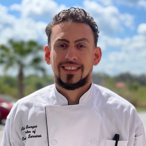 Angel Burgos is the Director of Culinary Services of Keystone Place at Terra Bella in Land O' Lakes, Florida
