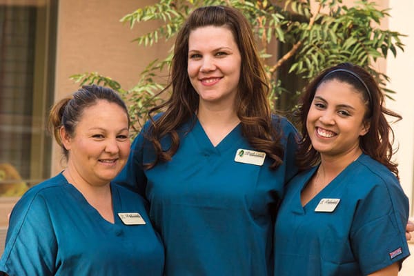 Employees at Floral Creek Alzheimer's Special Care Center in Yardley, Pennsylvania