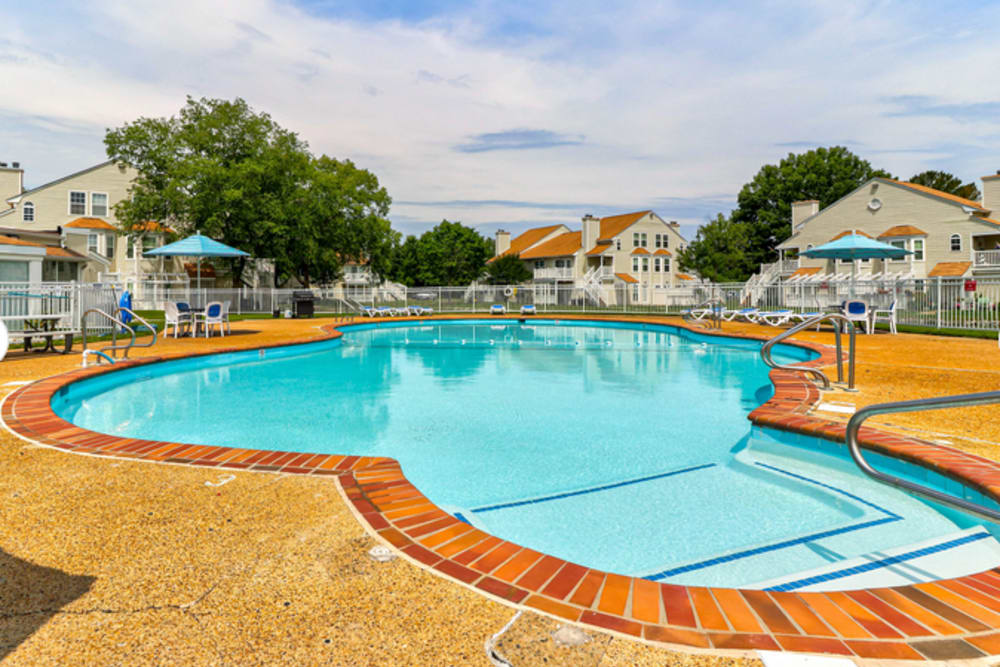Sparkling blue pool at Shoreline Apartments in virginia Beach Virginia