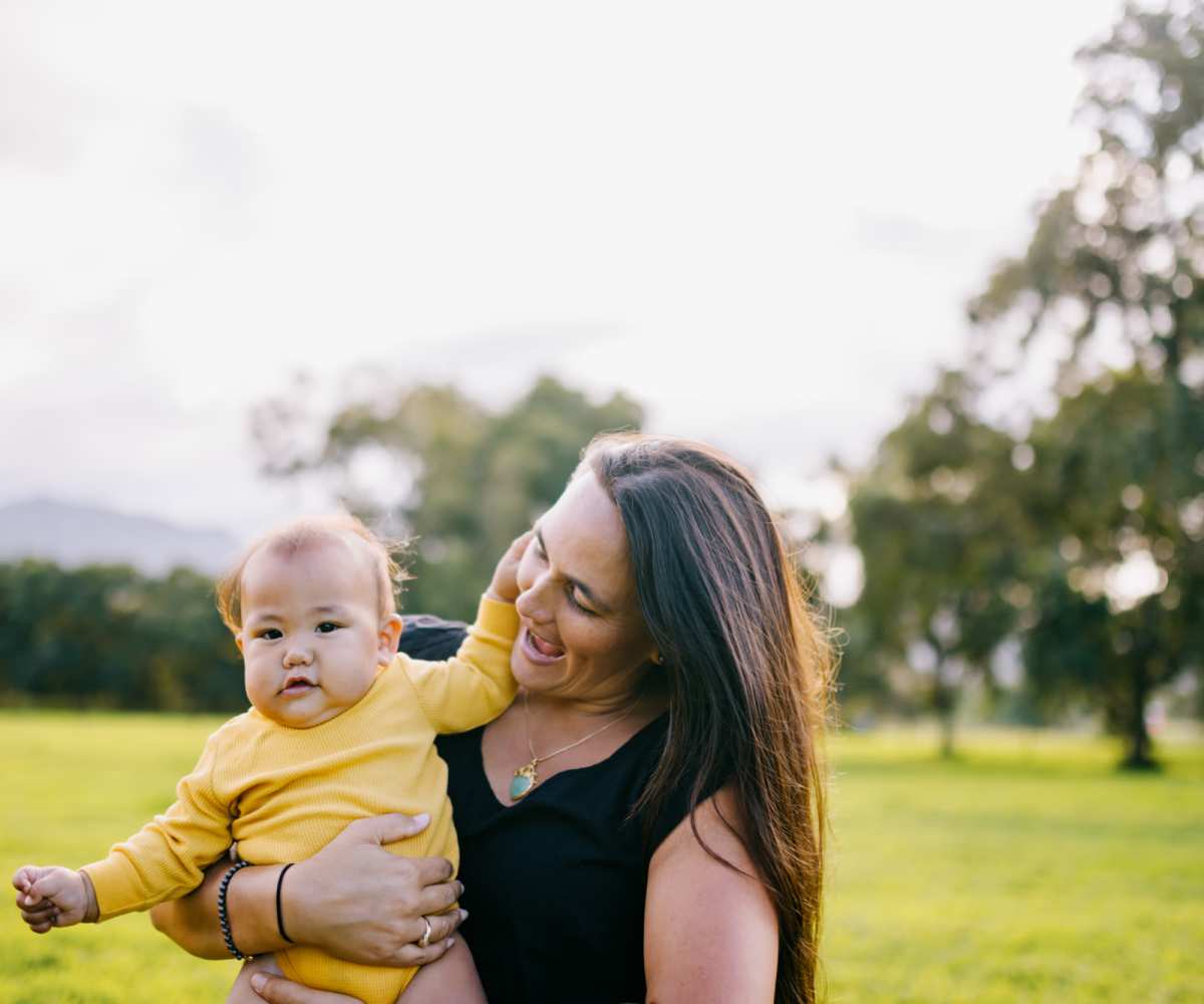 Mother and daughter having smiles at Pa'anau Village I in Koloa, Hawaii  