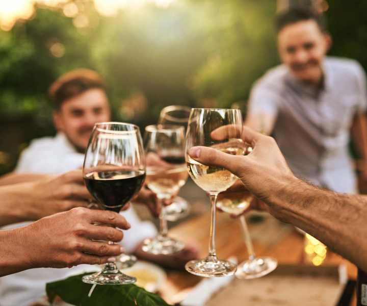 Residents enjoying drinks near Ardenwood Forest Rental Condominiums in Fremont, California