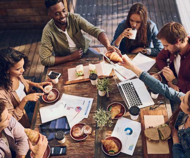 Residents enjoying food and drinks near Heron Reserve in Charleston, South Carolina